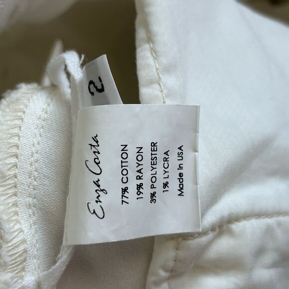 ENZA COSTA Midi Skirt Women 2 Medium White Soft Slouch Denim Straight Pencil - Picture 6 of 7